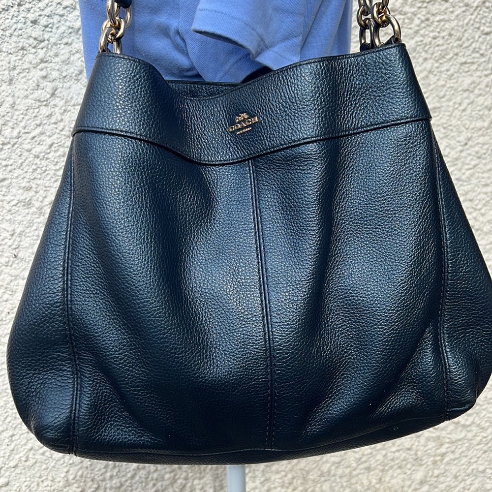 Coach Leather Shoulder Handbag Blue Teal Snake skin